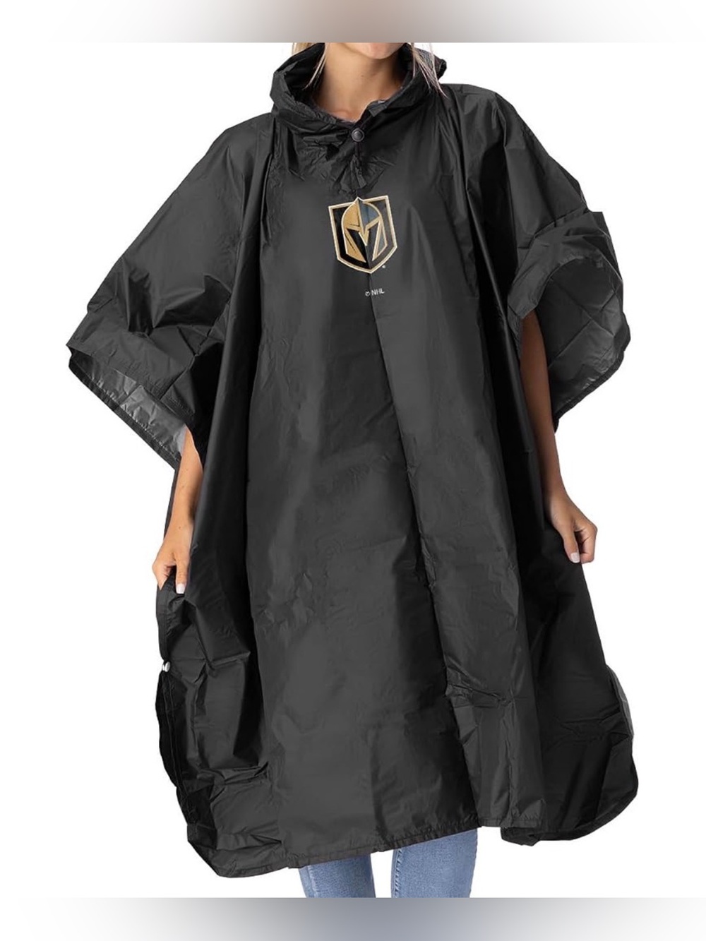 Northwest NHL Vegas Golden Knights Rain Poncho, Water Resistant Hooded Pullover